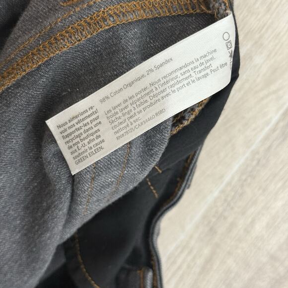Eileen Fisher Jeans Womens 10 Gray Straight Leg Organic Cotton Blend Stretch USA - Picture 13 of 14